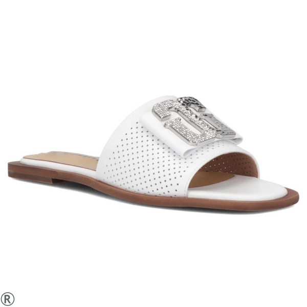 Бели чехли от естествена кожа- Frida White 11009