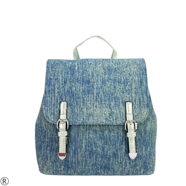 Дънкова дамска раница- Sisi Silver 11037