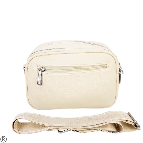 Бежова чанта с дълга дръжка за рамо- Coveri beige 11042