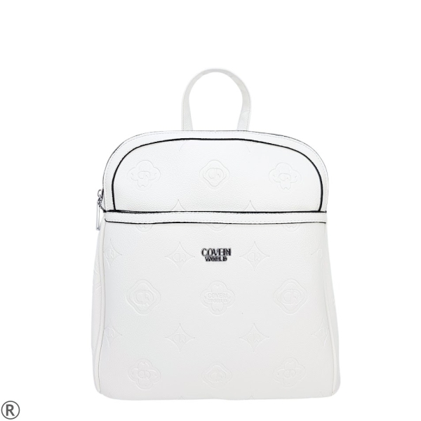 Бяла дамска раница с две отделения- Coveri World 11044