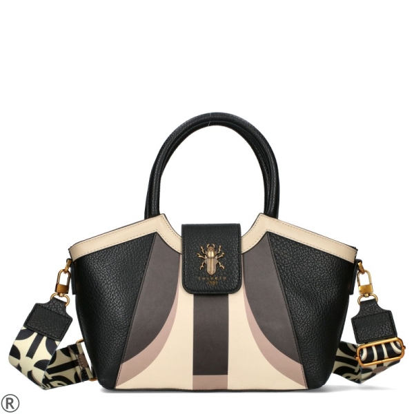 Луксозна чанта бежово с черно - EGO 11054