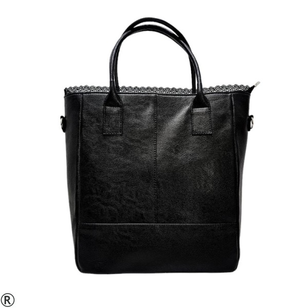  Дамски сандали от естествена кожа на ток и платформа-  Black 10574