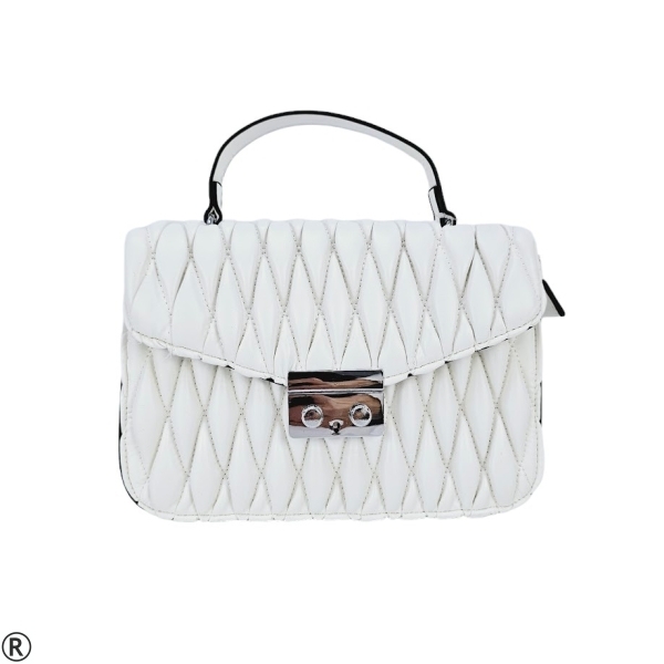 Бели чехли от естествена кожа- Frida White 11009