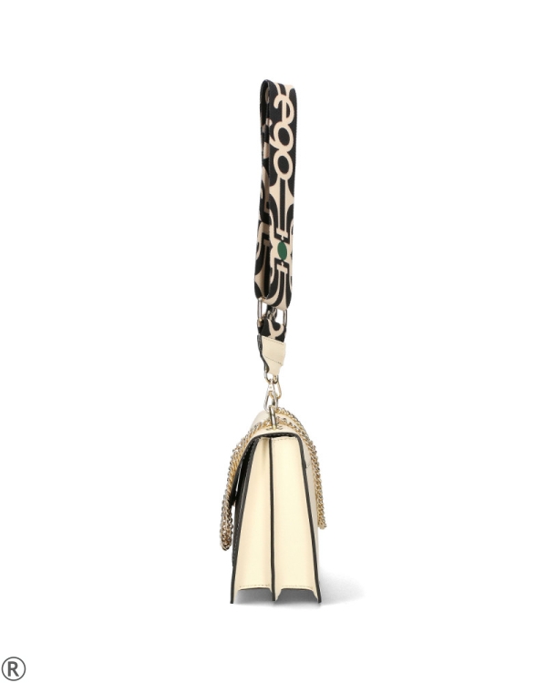 Бяла дамска чанта от естествена кожа- EGO 11092