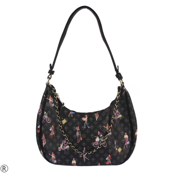 Черна чанта за рамо- MARIA C 11109