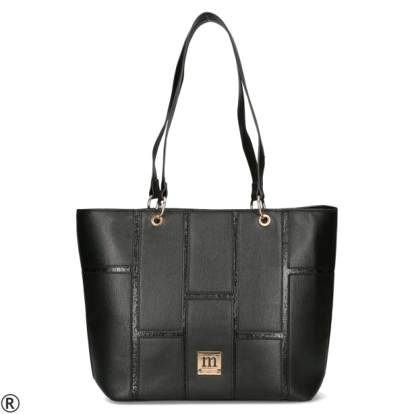 Черни сандали от естествена кожа на ток и платформа- Pepina Black 10609