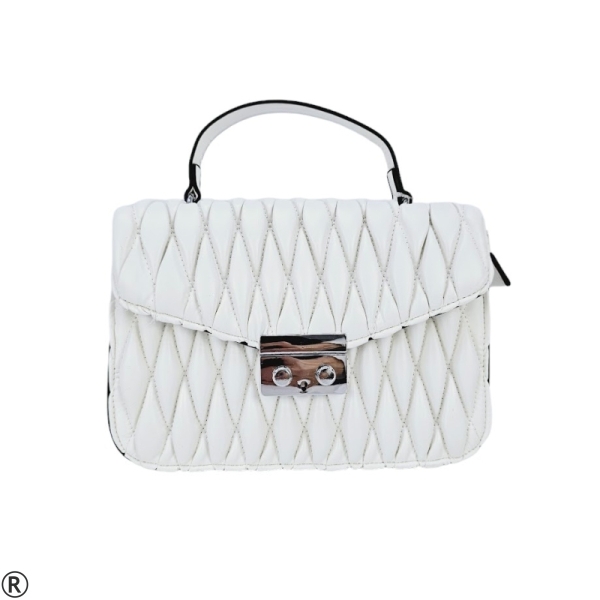 Дамски сандали на платформа от естествена кожа- Greta White 11014