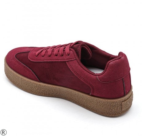 Дамски равни кецове цвят бордо- Valera 11119