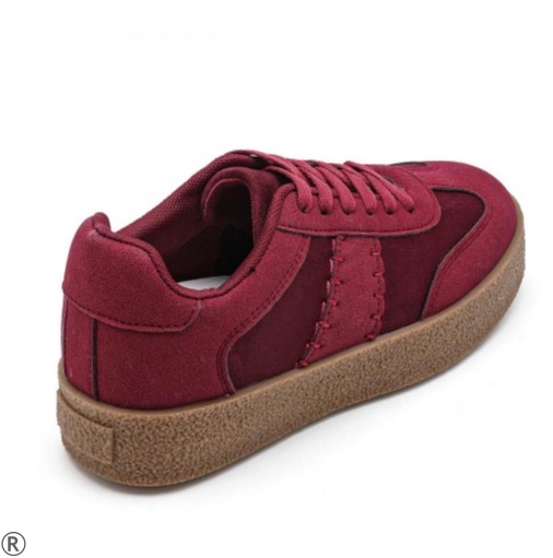 Дамски равни кецове цвят бордо- Valera 11119