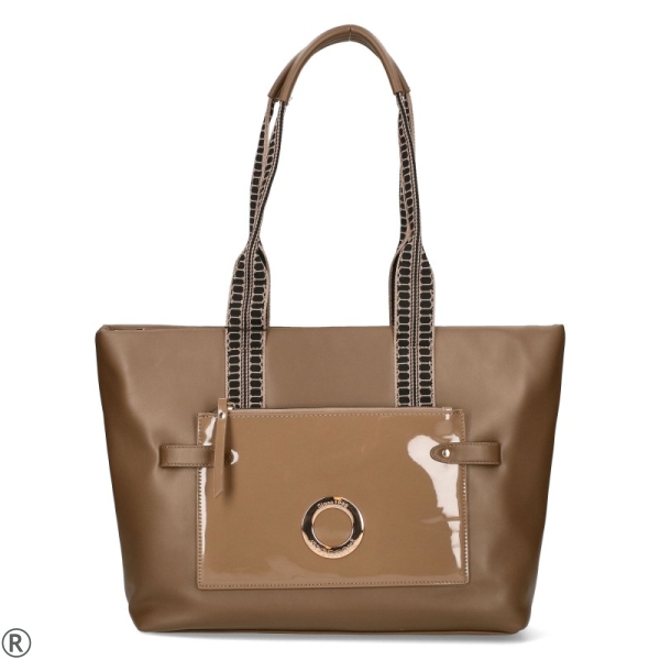 Голяма кафява чанта с дълги дръжки- Monnari Brown 11130