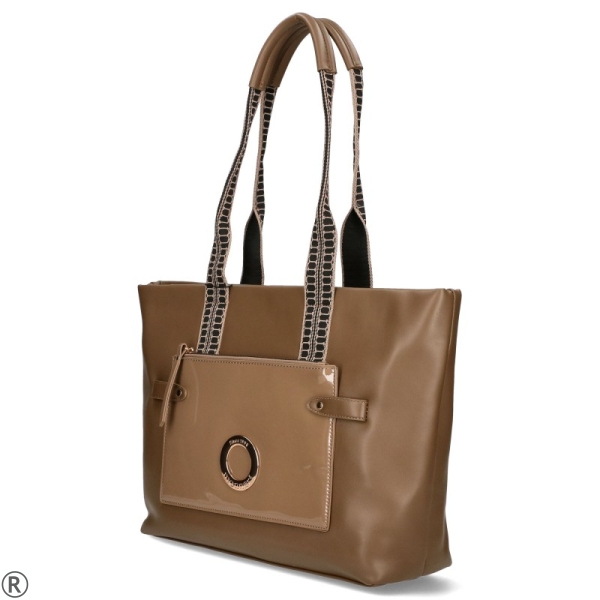 Голяма кафява чанта с дълги дръжки- Monnari Brown 11130