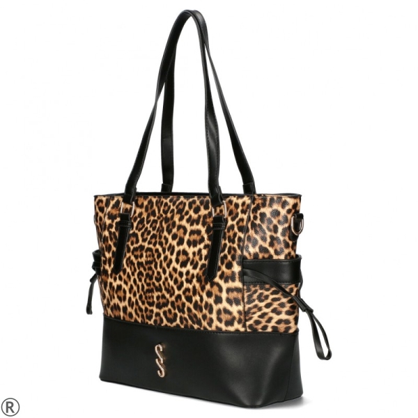 Голяма твърда леопардова чанта- FEMESTAGE Leopard 11169