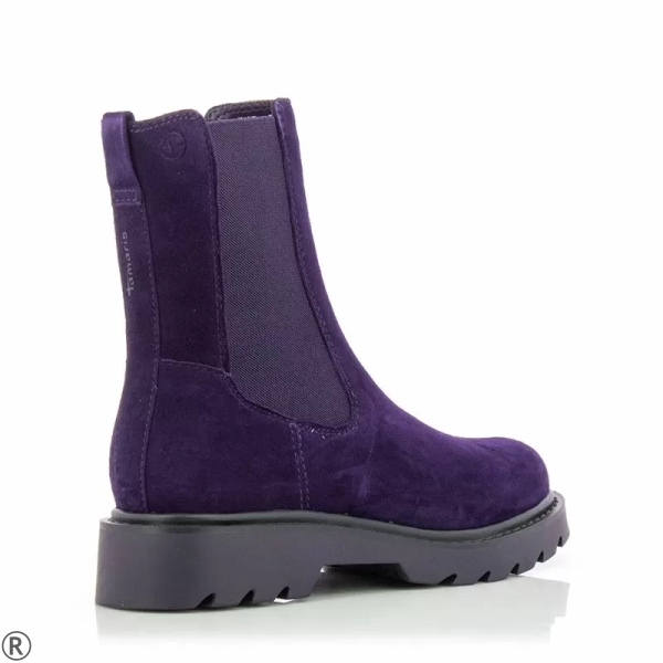 Лилави боти от естествен велур- Tamaris Purple 11180