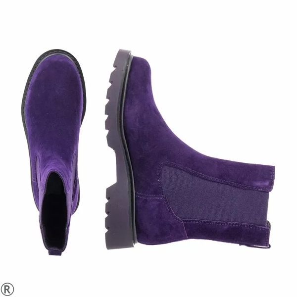 Лилави боти от естествен велур- Tamaris Purple 11180