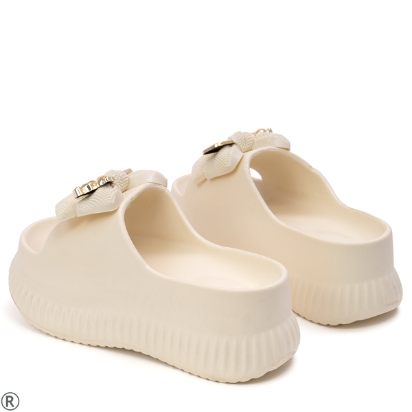 Бежови дамски чехли с мече- Tedy Bear Beige 11052