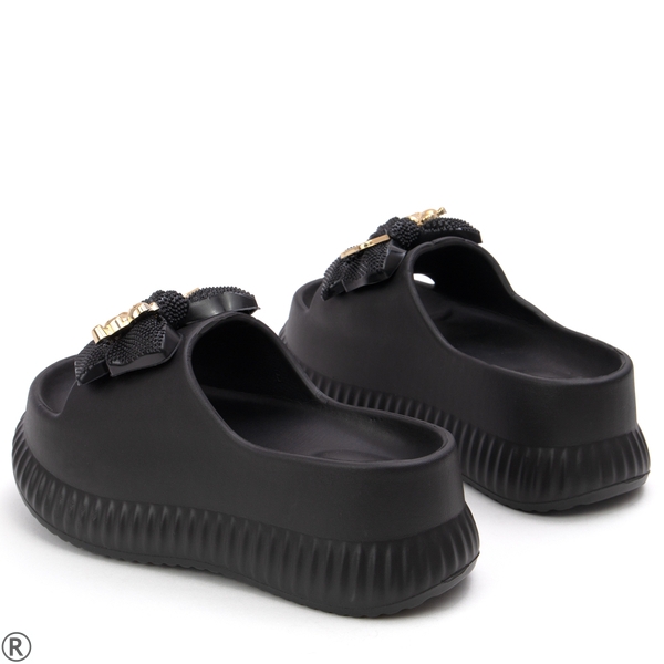 Черни дамски чехли с мече- Tedy Bear Black 11188