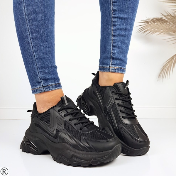 Черни дамски маратонки- Holi Black 11191