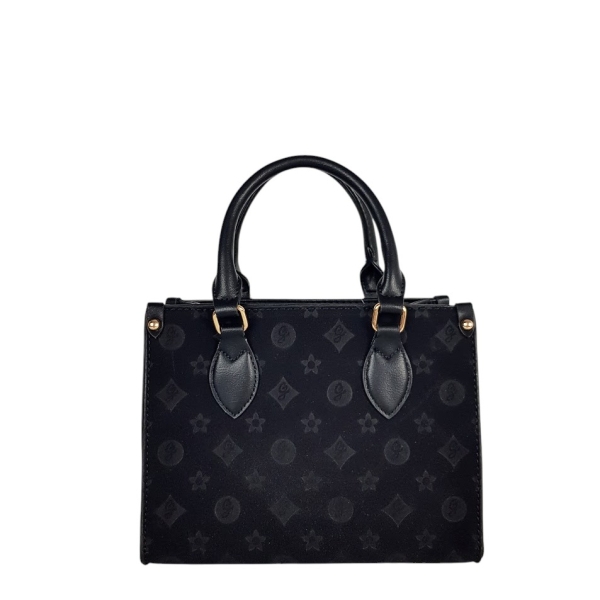 Стилна малка чанта в черен цвят от велур- Amanda Black 11273