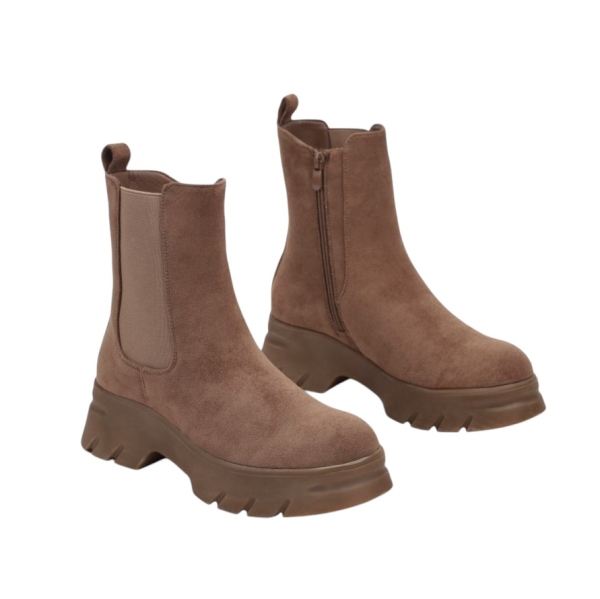 Равни боти на платформа цвят каки- Hana Khaki 11293