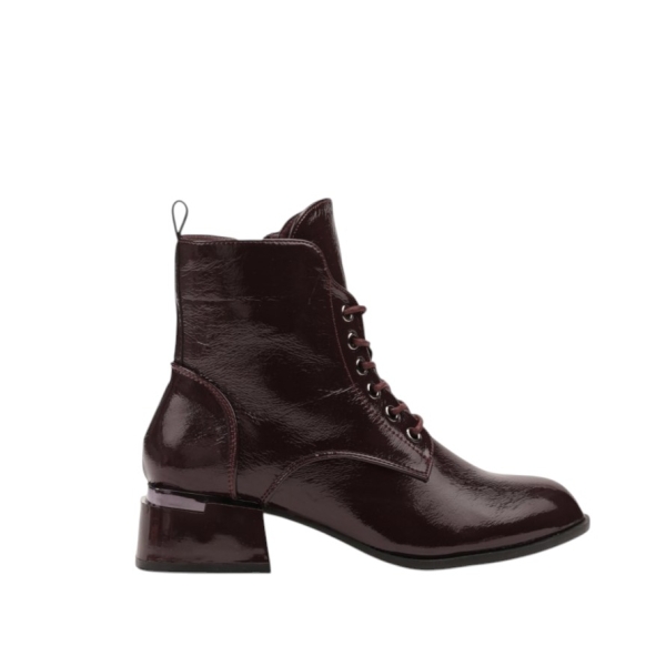 Дамски боти бордо с малък ток - Sidni Burgundi 11304