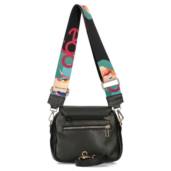 Чанта от естествена кожа и велур с два капака- EGO 11324