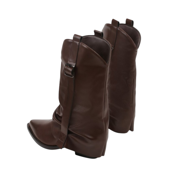 Кафяви каубойски боти на ток- Шоколад  11334