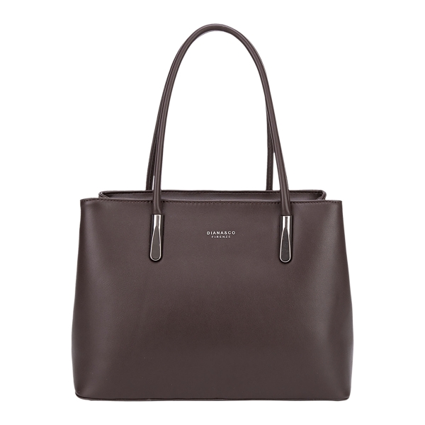 Стилна чанта цвят кафе с преграда- DIana&CO 11371