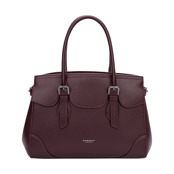 Дамска стилна чанта в цвят бордо с дълга дръжка- DIana&CO 11374
