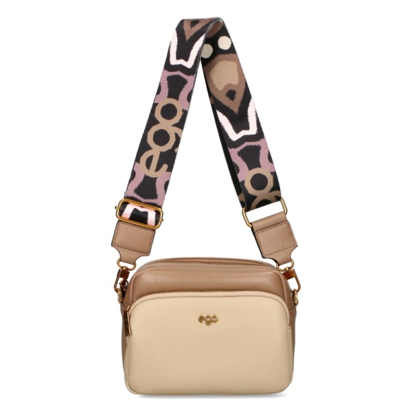 Бежова чанта с два сменяеми капака и дълга дръжка- EGO 11382