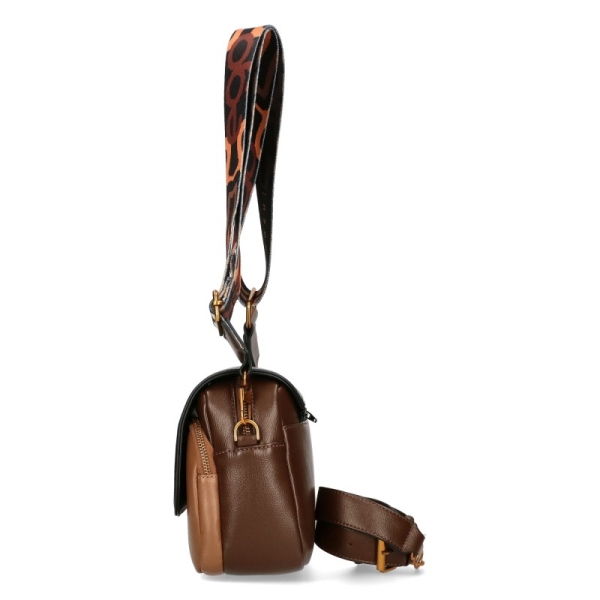 Кафява чанта с два сменяеми капака и дълга дръжка- EGO 11383