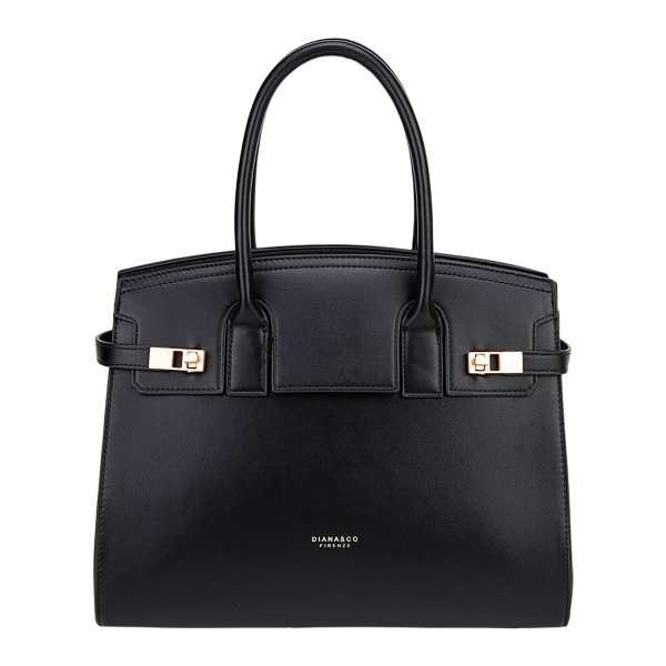 Твърда дамска чанта в черен цвят- DIana&CO 11407