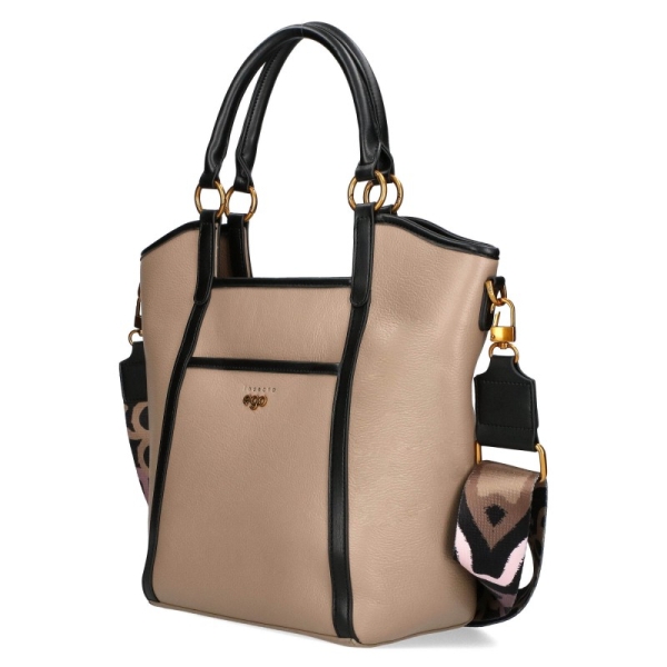 Чанта с дълги дръжки за рамо в цвят какао- EGO 11430