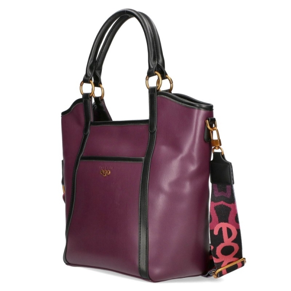 Чанта с дълги дръжки за рамо цвят бурдунди - EGO 11431