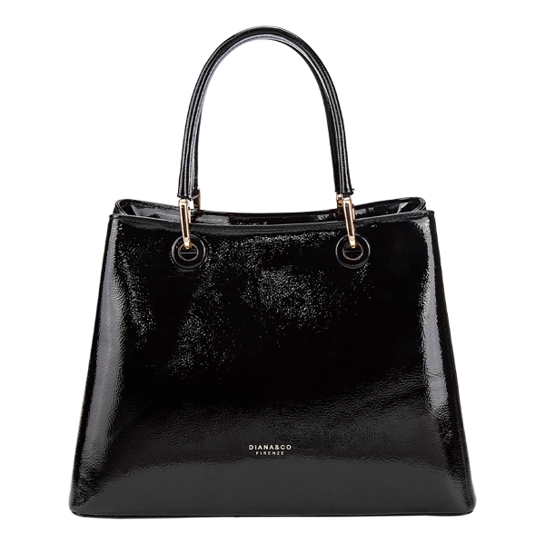 Черни лачени боти на платформа- Reneta Black 9238