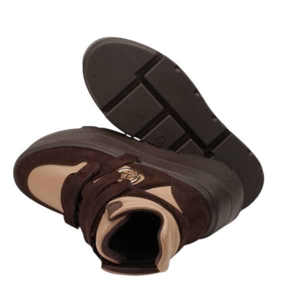 Високи кецове на платформа в цвят шоколад - Stella 11448