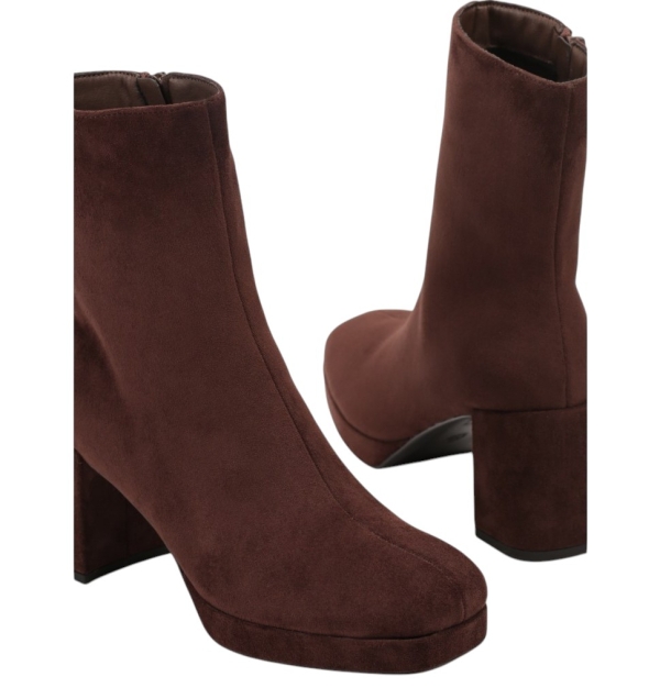 Кафяви боти на ток и платформа- Daris Brown 11468