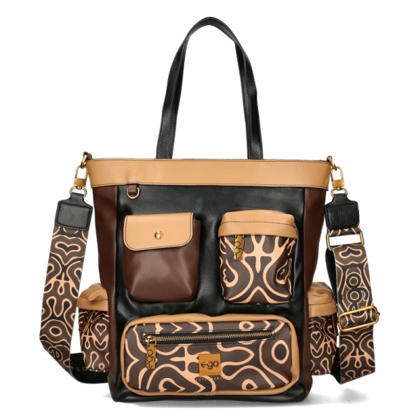 Сникърси в черен и кафяв цвят от естествена кожа- Zara 11487