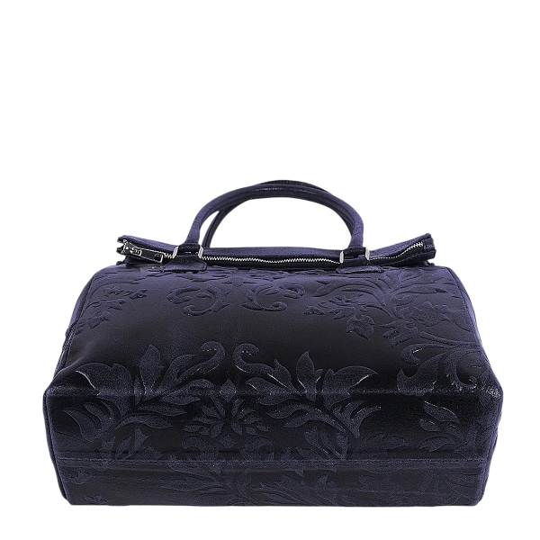 Луксозна тъмно синя чанта от естествена кожа- Afra Blue 11505