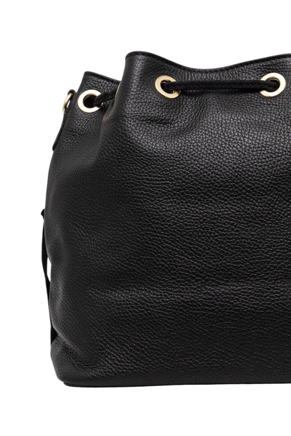 Черна чанта от естествен велур с ресни - Jaklin Black 11514