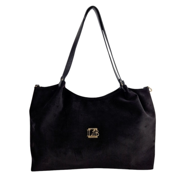 Черни боти от велур на платформа- Hana Black 11291