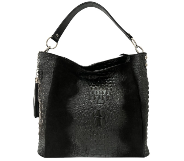 Черни боти от естествен велур на ток и платформа- Eliza Bulgaria 11399