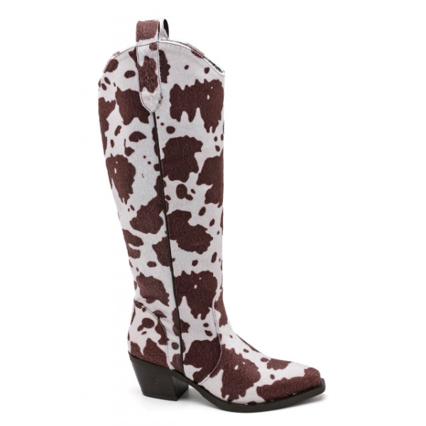 Каубойски ботуши с кравешки принт- Anabel 11571