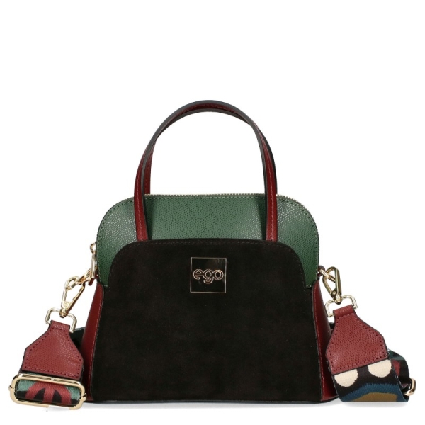 Синя чанта от естествена кожа с две лица- EGO Blue 11588