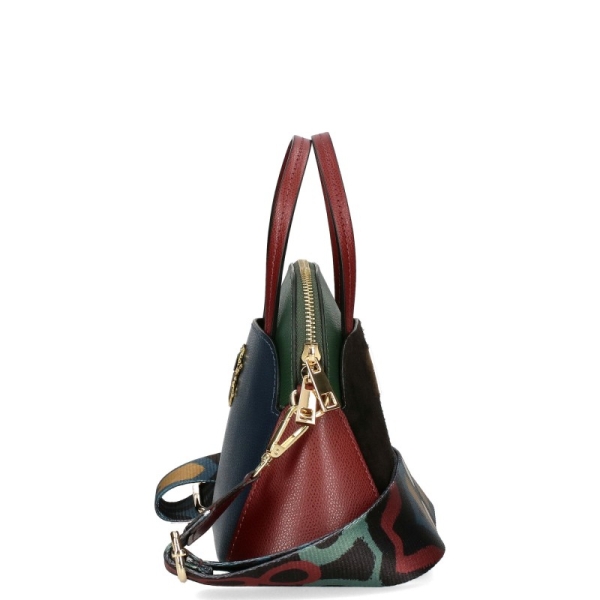 Синя чанта от естествена кожа с две лица- EGO Blue 11588