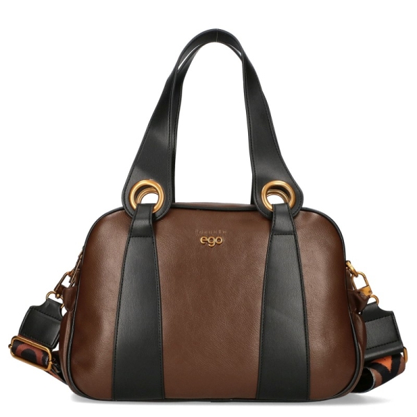 Кафява чанта тип куфарче с две отделения- EGO Brown 11607