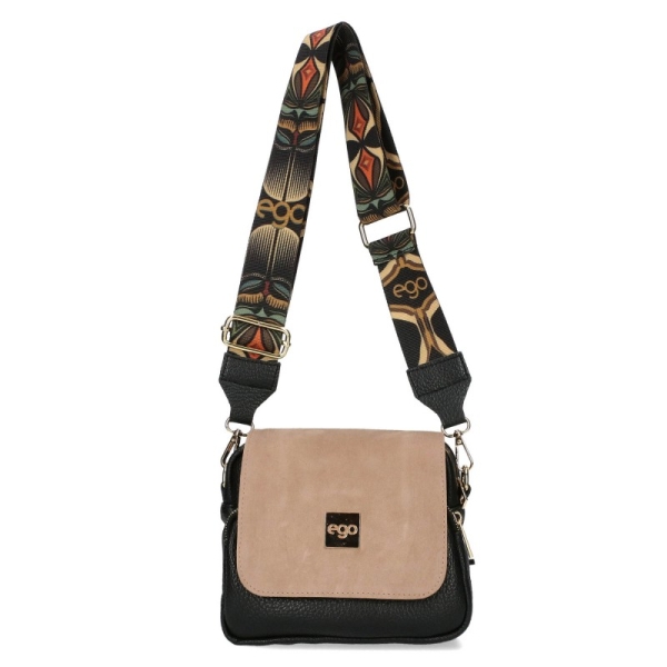 Бежова чанта с два капака и ресни- EGO Totemic 11609