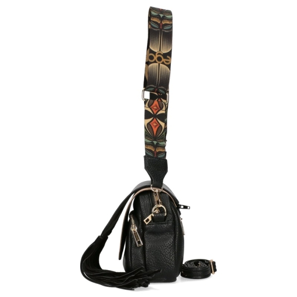 Бежова чанта с два капака и ресни- EGO Totemic 11609