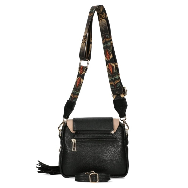 Бежова чанта с два капака и ресни- EGO Totemic 11609