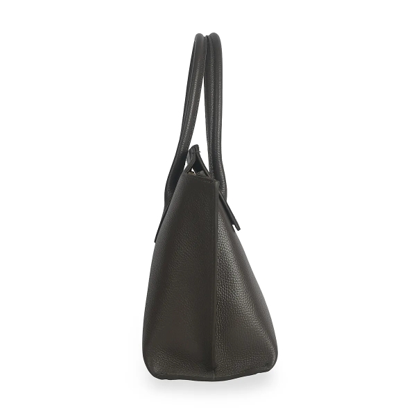 Тъмно кафява чанта от естествена кожа с преграда- Steisi Broun 11617