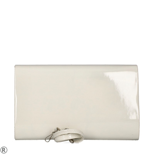 Елегантна чанта в цвят слонова кост с капак- Sindi  10245